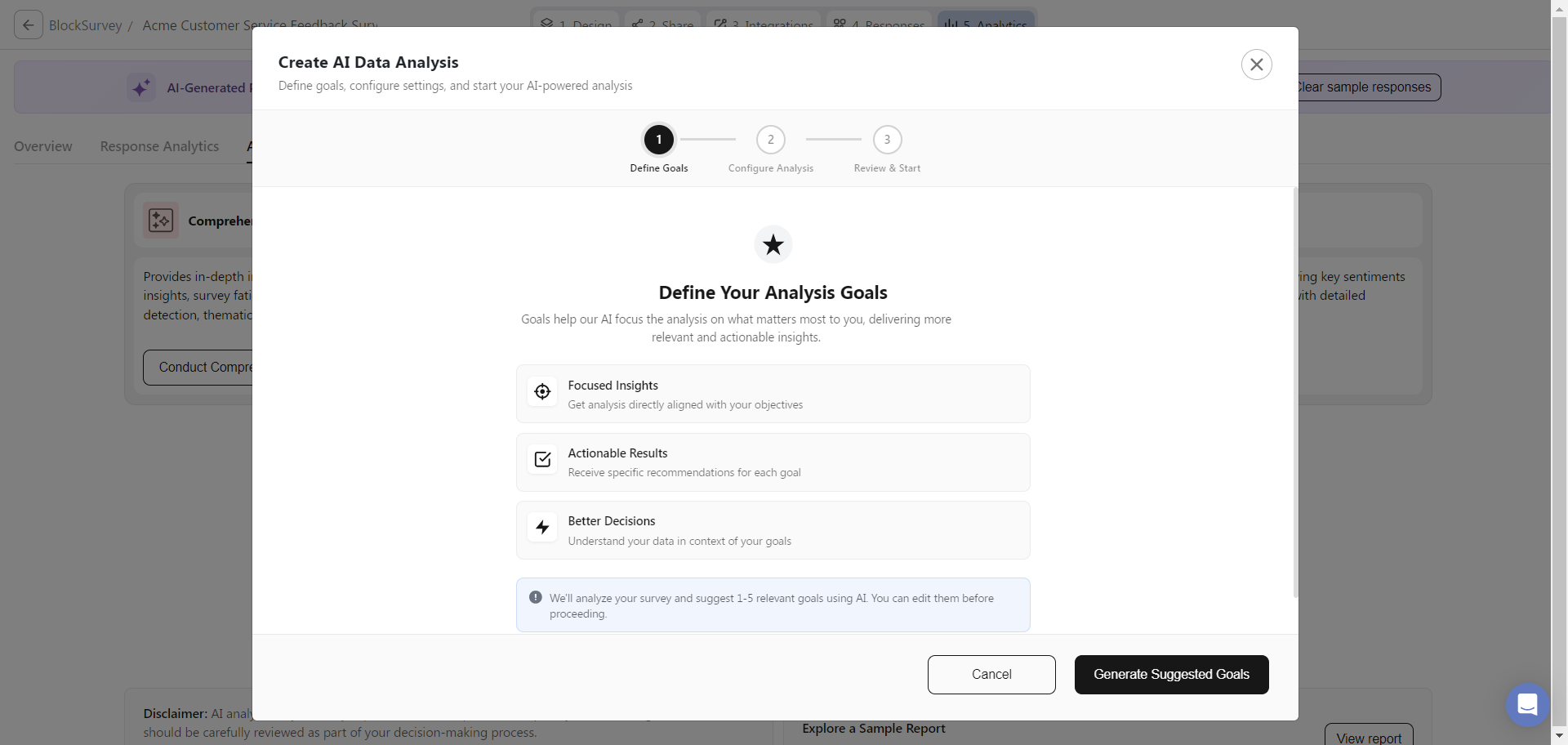 Analyzing survey results in BlockSurvey