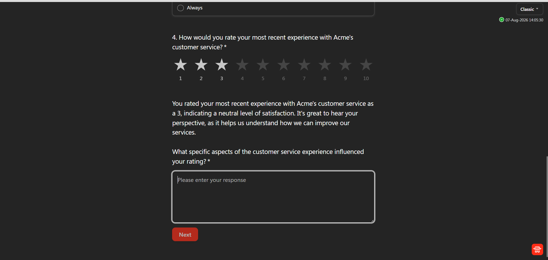 Collecting survey responses in BlockSurvey