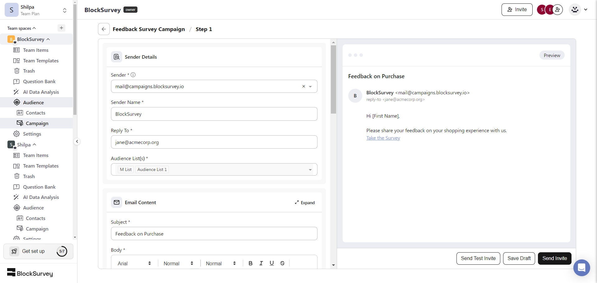 Sharing a BlockSurvey survey with an audience